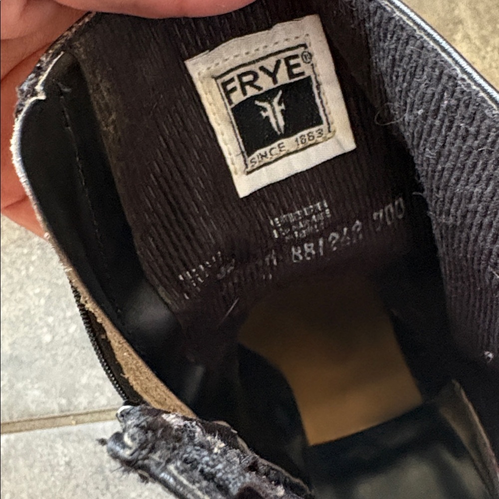 Vintage Frye Campus Black Label Black Leather Mid-Calf Boots 8 1/2 - Picture 5 of 14
